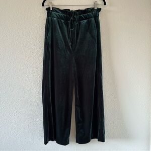 CYNTHIA ROWLEY Forest Green Paper Bag Waist Culottes Women Size Small